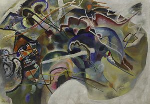 Målning med vit kant, 1913 av Wassily Kandinsky