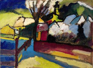 ""Höstlandskap med träd"" Målning av Wassily Kandinsky (eller Wassily Kandinski eller Kandinskij av Wassily Kandinsky