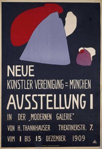 Affisch för den första utställningen av Neue Künstlervereinigung München..., 1909. av Wassily Kandinsky