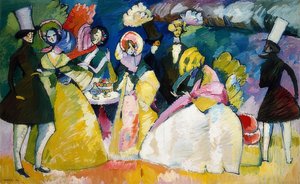 Krinolinsamhället. 1909 av Wassily Kandinsky