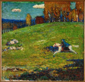 Den blå ryttaren (olja på duk) av Wassily Kandinsky