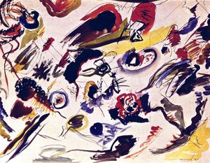 Den första abstrakta akvarellen av Wassily Kandinsky