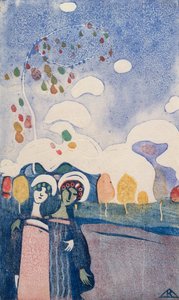 Två flickor av Wassily Kandinsky