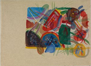 Akvarell med skog och regnbåge, 1913. av Wassily Kandinsky