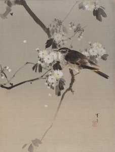 Fåglar på en blommande gren, ca. 1887.