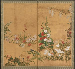 Blommor, Edo-perioden, tidigt-mitten av 1700-talet.