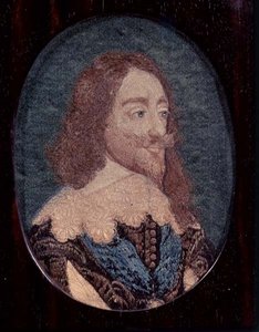 Porträtt av Karl I (1600-49) c.1641 (broderi)