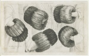 En muff i fem vyer, 1645-1646 av Wenceslaus Hollar