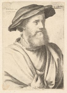 En skäggig man efter Hans Holbein, 1646. av Wenceslaus Hollar