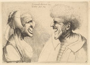 Ett missbildat par vända mot varandra, 1645. av Wenceslaus Hollar
