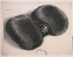 En stor muff med ett band av brokad, 1647 av Wenceslaus Hollar