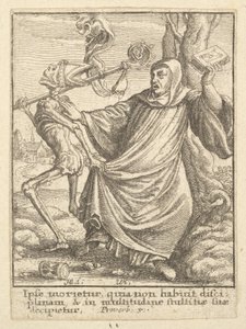 Abbot, från Dödsdansen, 1651. av Wenceslaus Hollar