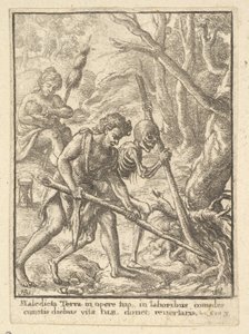 Adam Plowing från Dödsdansen, 1651. av Wenceslaus Hollar