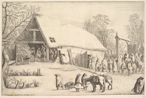 Tillbedjan av kungarna, efter Augustin Braun, 1646. av Wenceslaus Hollar