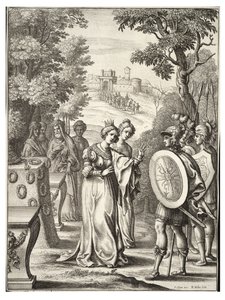 Aeneas möter Andromache av Wenceslaus Hollar