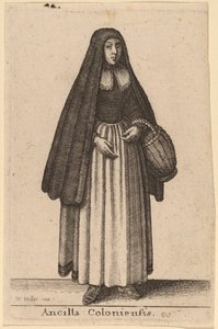 Pigan av Köln av Wenceslaus Hollar