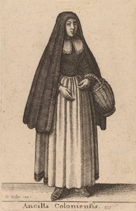 Pigan av Köln, 1643. av Wenceslaus Hollar