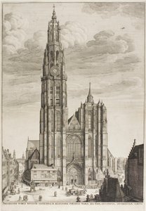 Antwerpens katedral av Wenceslaus Hollar