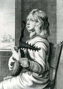 Barock lutspelare av Wenceslaus Hollar