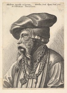 Skäggig man med kedja halsband, 1647. av Wenceslaus Hollar