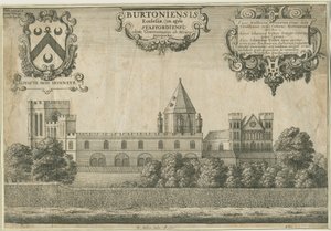 Burton-upon-Trent Abbey: gravyr i kopparplåt, 1661 av Wenceslaus Hollar