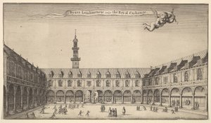 Byrsa of London, allmänt känd som Royal Exchange, Royal Exchange, London, ca. 1647 av Wenceslaus Hollar