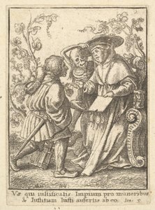 Kardinal, från Dödsdansen, 1651. av Wenceslaus Hollar