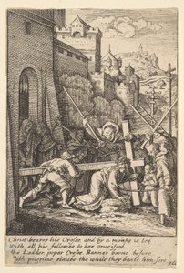 Att bära korset, 1625-77. av Wenceslaus Hollar