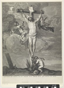 Kristus på korset med änglar av Wenceslaus Hollar