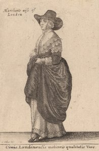 En kvinna av bästa kvalitet i London, 1643. av Wenceslaus Hollar