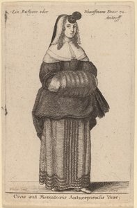 Hustrun till en medborgare eller köpman i Antwerpen av Wenceslaus Hollar