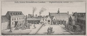 Gården till Arundel House från norr av Wenceslaus Hollar