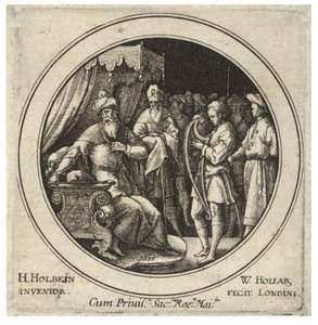 David före Saul. Tillstånd 2 av Wenceslaus Hollar