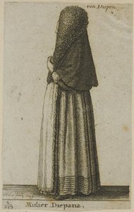 Dieppe kvinna av Wenceslaus Hollar