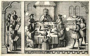 Diner på Ferdinand I:s investitur till Strumpeband av Wenceslaus Hollar