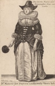 Dni Maioris eller Praetoris Londinensis Vxoris Hab:, 1649. av Wenceslaus Hollar