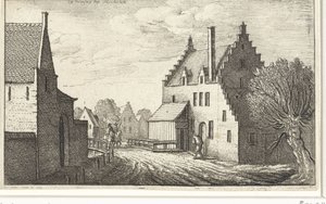 Bygata i Hemsen nära Mechelen Utsikter över europeiska städer (serietitel) av Wenceslaus Hollar