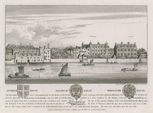 Durham House, Salisbury House och Worcester House av Wenceslaus Hollar