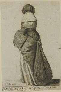 Engelsk adelsdam i vinterkläder av Wenceslaus Hollar