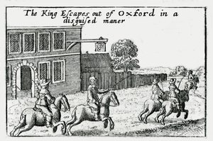 Charles I:s flykt från Oxford i förklädnad av Wenceslaus Hollar