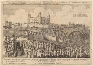 Avrättning av Thomas Wentworth av Wenceslaus Hollar