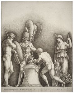 Fyra klassiska figurer, efter Mantegna av Wenceslaus Hollar
