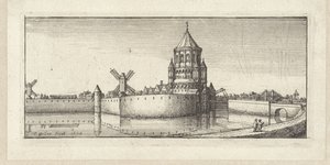 Utsikt över Kleine Houtpoort i Haarlem av Wenceslaus Hollar