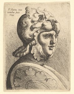 Hjälmhuvud, 1645. av Wenceslaus Hollar