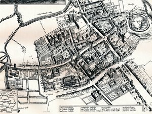 Hollars plan av Oxford, c1643 av Wenceslaus Hollar