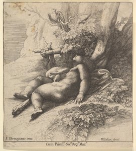 Spädbarnet Herkules sovande, 1625-77. av Wenceslaus Hollar