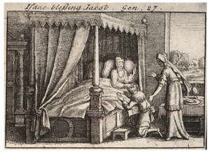 Isak välsignar Jakob. Tillstånd 2 av Wenceslaus Hollar