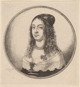 Dam med band på lockar av Wenceslaus Hollar