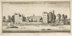 Lambeth Palace från floden av Wenceslaus Hollar