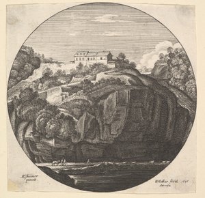 Landskap med hus på klippor, 1646. av Wenceslaus Hollar